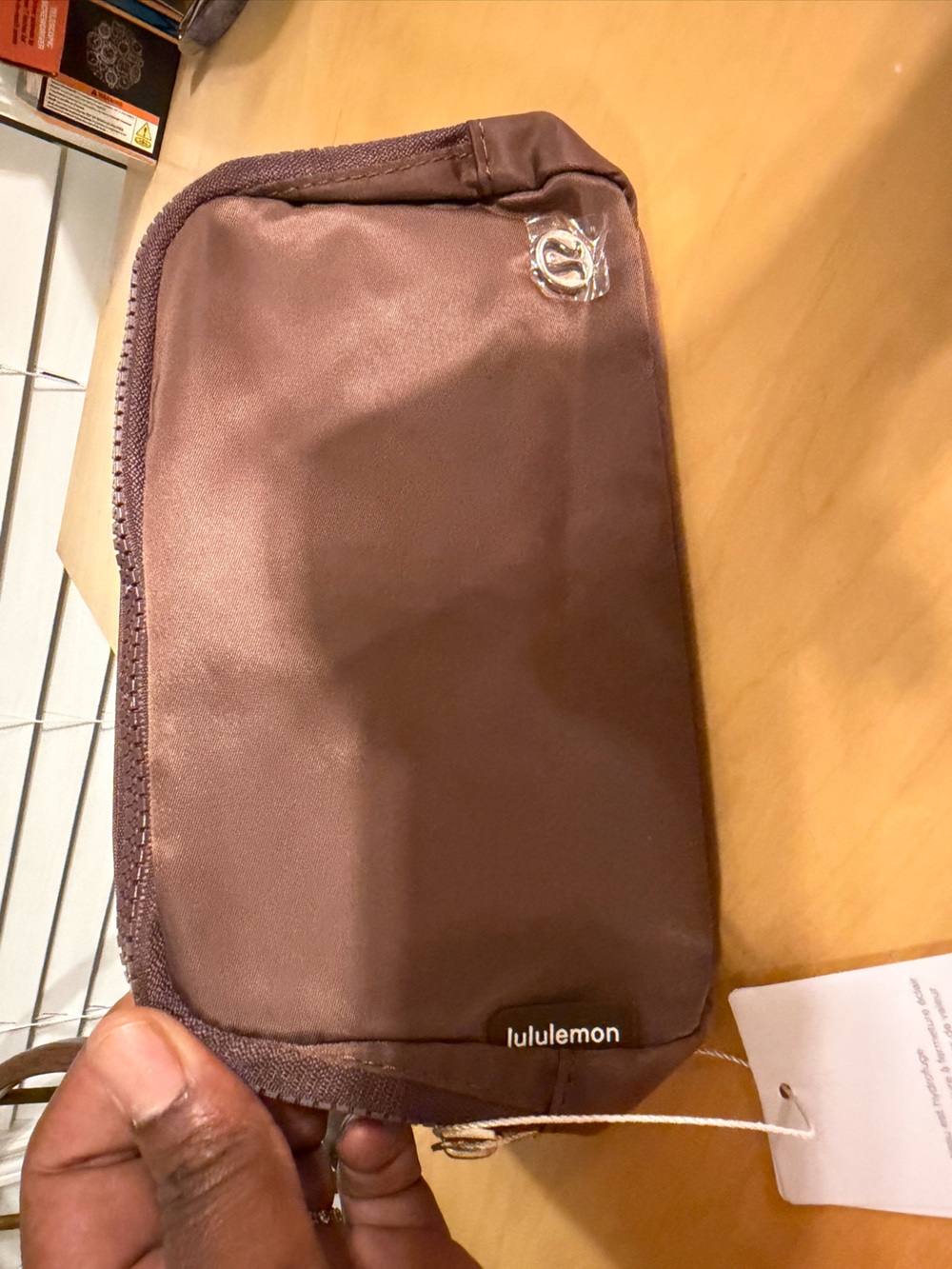 lululemon athletica Brown Satin Cosmetic Pouch
